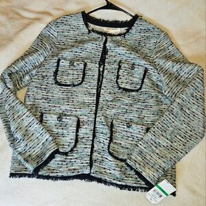 Skye’s The Limit Hampton Bays dressy Jacket Cardigan Shades Of Blue Size Large